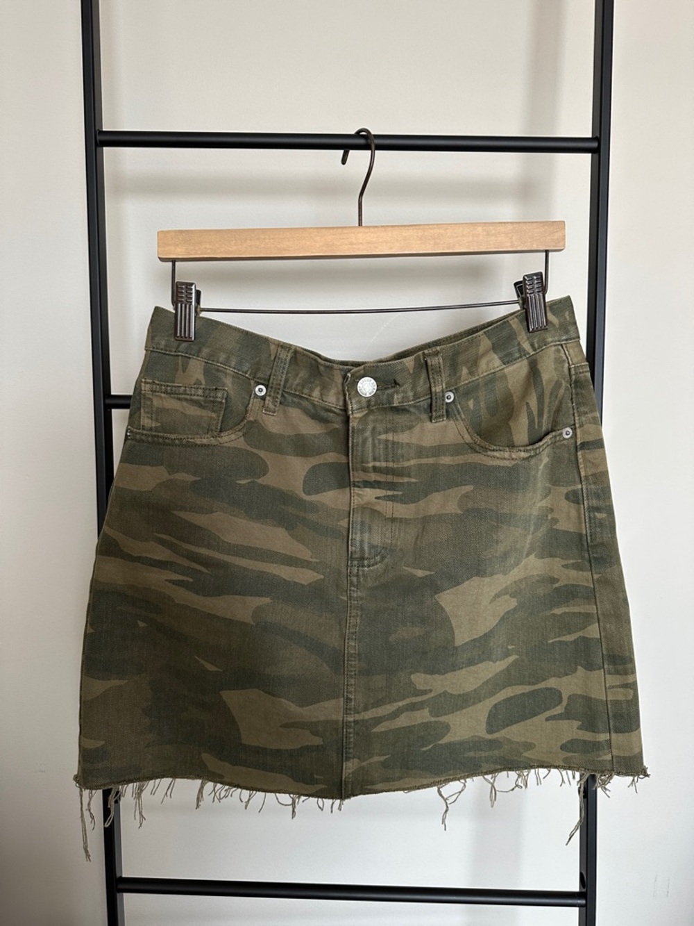 Lucky Brand Camo Mini Skirt in Olive